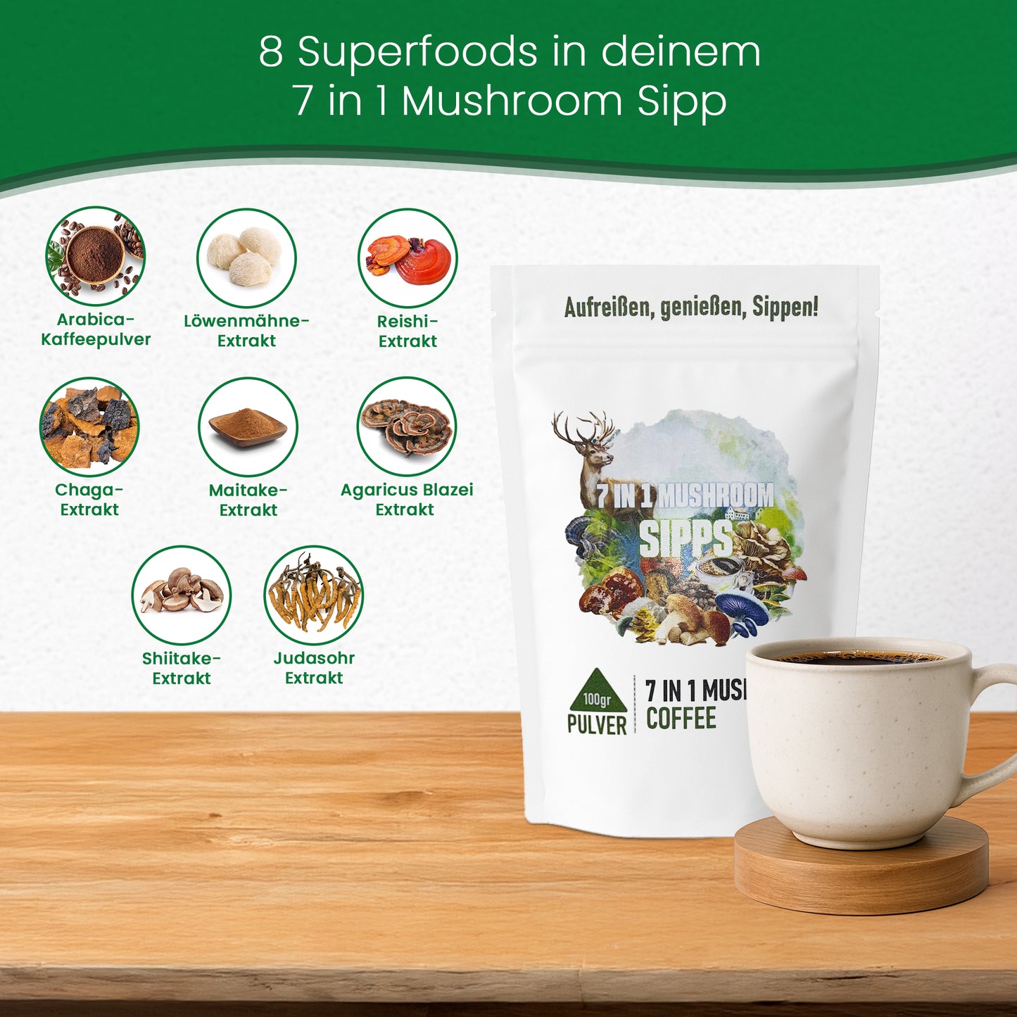 7 in 1 Pilzkaffee